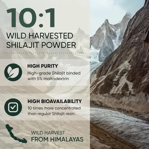 Miniatura 3 de Polvo Shilajit para hombres 10:1 Extracto de 5 onzas, bolsa de 282 porciones de extracto de polvo de ácido fúlvico, suplemento energético de apoyo