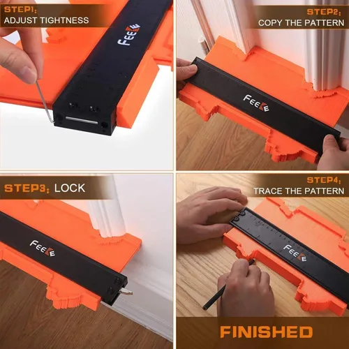 Miniatura 4 de Feeke - Medidor de contorno, duplicador ajustable con cerradura, copia con precisión de forma irregular, trazado de soldadura irregular