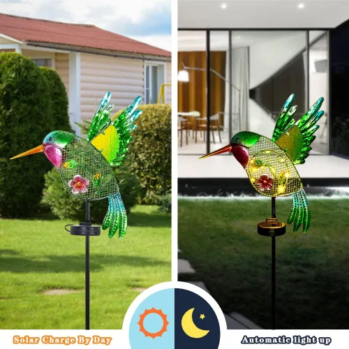 Miniatura 3 de DREAMYSOUL Luces solares de jardín al aire libre, luces solares de colibrí para patio al aire libre, camino, regalos de colibrí para mujeres, mamá