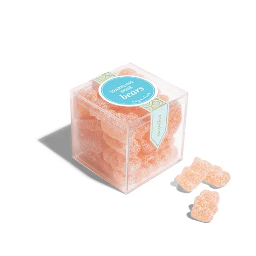 Miniatura 3 de Sugarfina Sparkling Rosé Bears - Cubo de caramelo pequeño, ositos de goma, 3.0 onzas, 6