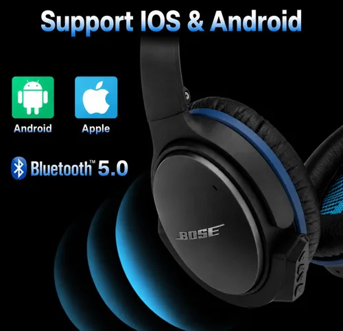 Miniatura 5 de Adaptador Bluetooth inalámbrico aptX mejorado para auriculares Bose QuietComfort 25 QC 25 con micrófono/control de volumen, negro