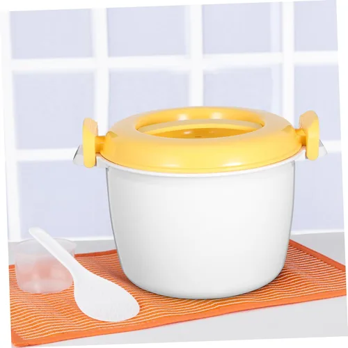 Miniatura 7 de BESTonZON Herramientas de calentamiento para hornear microondas, olla de arroz portátil a presión redonda, vaporizadores multifunción que cocina
