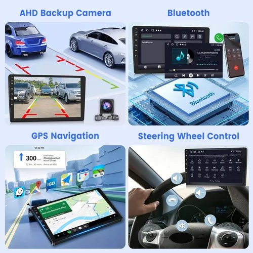 Miniatura 4 de [2G+64G] Estéreo de coche Android de doble DIN de 10.1 pulgadas, radio de pantalla táctil de 10 pulgadas con CarPlay inalámbrico y cableado/Android