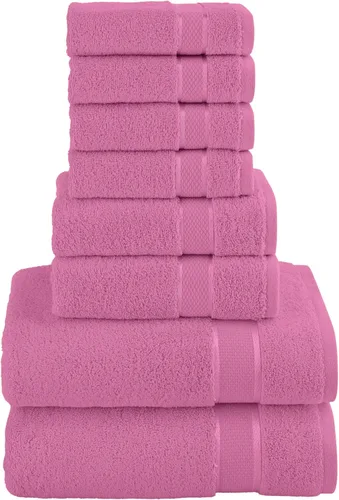 Miniatura 32 de Elegant Comfort Juego de 8 toallas de algodón de alta calidad, incluye 4 toallas pequeñas, 2 toallas de mano y 2 toallas de baño, 100% algodón
