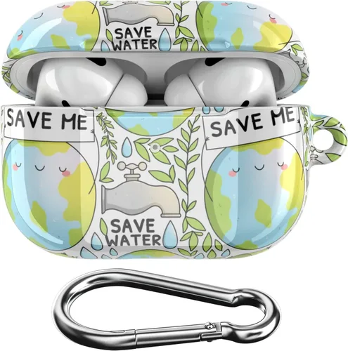 Miniatura 9 de Funda compatible con Airpods Pro Airpods 1, 2, 3 generación, sostenible, de cuerpo completo, diseño ecológico, funda de plástico con llavero Go