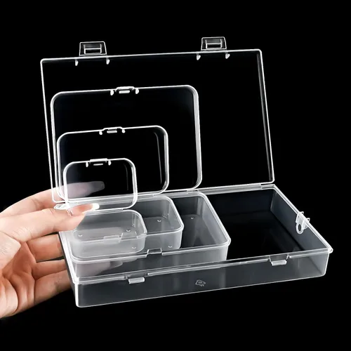 Miniatura 4 de Mauproy Paquete de 24 recipientes de almacenamiento de plástico pequeños de tamaños mixtos, mini cajas organizadoras rectangulares para artículos