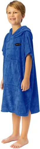 Miniatura 5 de MWTA Poncho de surf con capucha, traje de neopreno de microfibra gruesa que cambia con bolsillo para deportes acuáticos, hombres y mujeres Azul