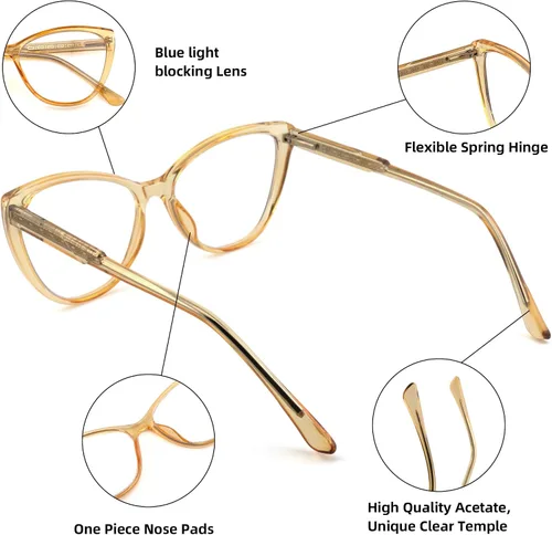 Miniatura 5 de Cateye - Lentes de lectura bifocales para mujeres y hombres, Funky bifocales para mujer, lectores, parte superior transparente, bloqueo de luz azul