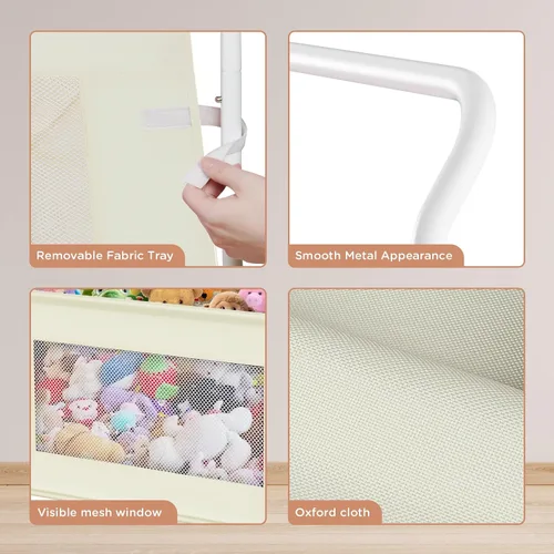 Miniatura 4 de KEEGH Caja de juguetes extragrande para niños con ruedas giratorias de 360°, baúl de juguetes resistente para niños y niñas, organizador