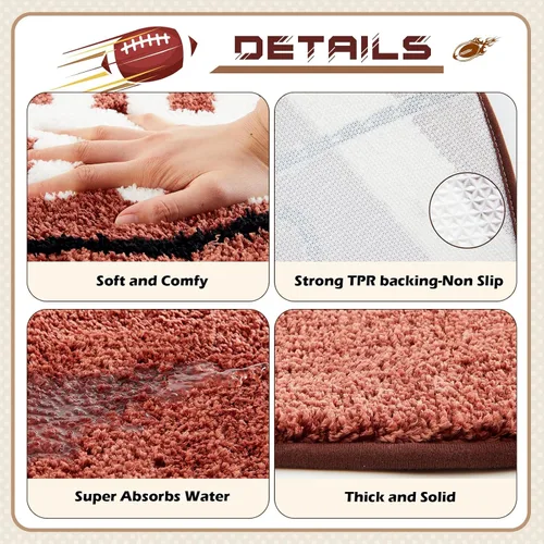 Miniatura 3 de Funtery - Alfombra de fútbol para decoración de habitación de niños, 32 x 20 pulgadas, antideslizante, absorbente, deportiva, suave, alfombra