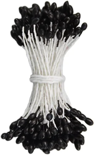 Miniatura 3 de QueenBox® 900 piezas de estambres de flores de doble cabeza de 0.118 pulgadas, Pistilo floral de perlas artificiales para bricolaje, ramo de flores