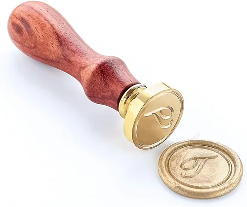 Miniatura 18 de VOOSEYHOME - Sello de cera, letra inicial escrita a mano con mango de palisandro, decoración en invitaciones, sobres de correo, tarjetas, libros