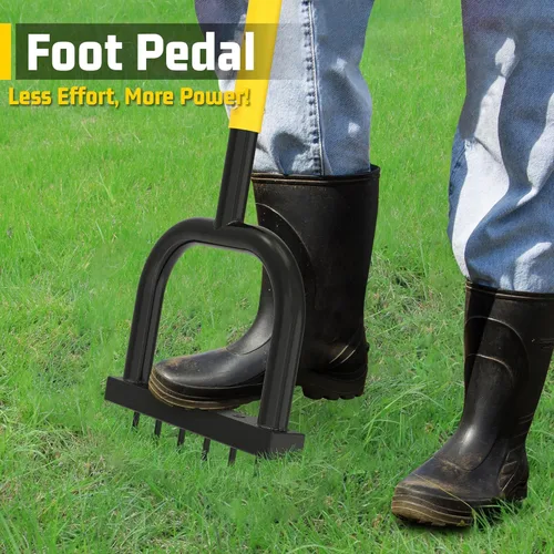 Miniatura 2 de JouZYA Spike Aireador de aire para césped, herramienta de césped con 6 dientes afilados, herramienta de jardinería manual para el cuidado
