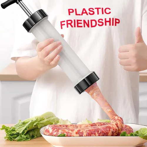 Miniatura 7 de Embutidor de salchichas - Máquina manual casera de llenado de carne, herramienta de llenado de salchichas de cocina de grado alimenticio para uso