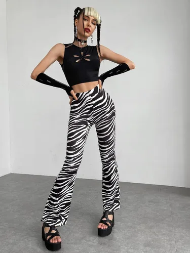 Miniatura 5 de Verdusa Camiseta corta sin mangas con cuello redondo y recortada para mujer