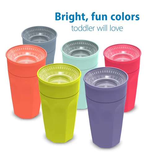 Miniatura 6 de Dr. Brown's Milestones Cheers 360 Taza de transición sin boquilla, apta para viajes y sin fugas para bebés y niños pequeños, verde y rosa, libre