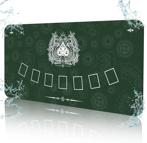 Miniatura 10 de Impermeable 70 '' x 35 '' Alfombra de póquer profesional, 8 jugadores de goma portátil Texas Hold'em Poker mesa diseño superior con bolsa de 70 X 35