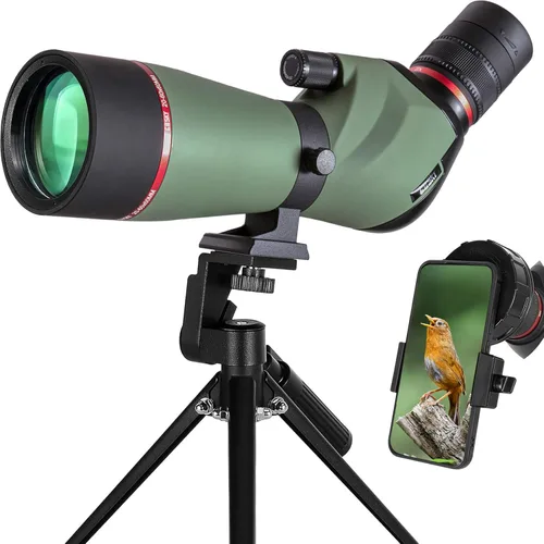 Miniatura 8 de Gosky Alcance de Observación HD 20-60x80mm con Trípode y Adaptador para Smartphone, Alcance de Observación con Prisma BAK 4 para Observación