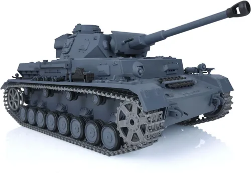 Miniatura 2 de Heng Long US en stock, tanque RC 1/16 7.0 actualizado alemán Panzer Iv F2 RTR RC Tank 3859 pistas de metal Torreta giratoria de 340° generador