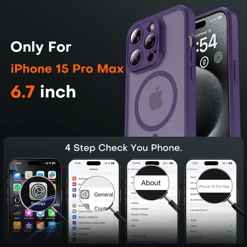 Miniatura 948 de TOCOL Funda para iPhone 11, compatible con Magsafe, protección completa de cámara, imanes integrados, protección contra caídas, funda translúcida