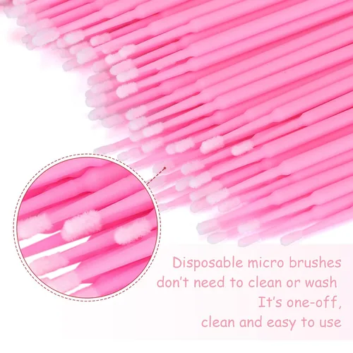 Miniatura 3 de G2PLUS 500 PIEZAS Hisopos de Algodón, Cepillos Aplicadores Micro Desechables para Maquillaje y Cuidado Personal, Hisopos Micro para Extensiones