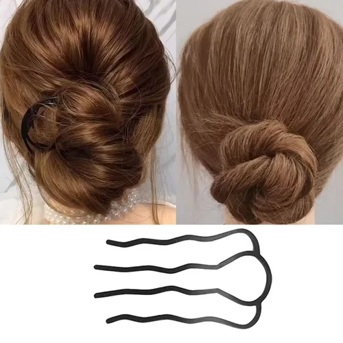 Miniatura 3 de 8 pinzas de metal para el cabello, peines laterales para el cabello, bollos updo en forma de U, accesorios de herramienta de peinado para mujeres