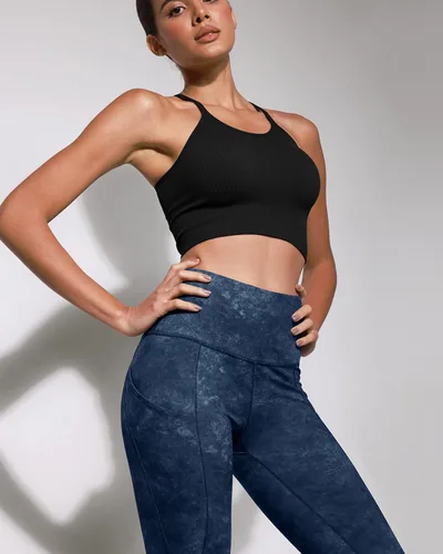 Miniatura 4 de ODODOS - Leggings capri de cintura alta, con bolsillos, control de abdomen, para mujer, no se transparentan, para yoga, entrenamiento, deportes