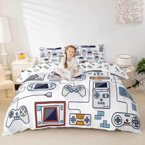 Miniatura 46 de Erosebridal Juego de ropa de cama de pingüinos, funda de edredón de animales antárticos para niños y niñas, funda de edredón estilo caricatura