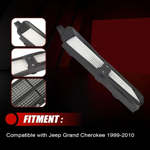 Miniatura 3 de FZJDSD Kit de carcasa y filtro de aire de cabina negro compatible con Jeep Grand Cherokee 1999-2010# 82208300 82208300K ACC Juego de filtros