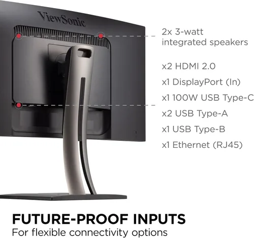 Miniatura 6 de ViewSonic VP3456A Monitor ColorPro ultraancho de 34 pulgadas 1440p, pantalla curvada con 100% sRGB y Pantone validado para diseño gráfico