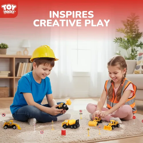 Miniatura 5 de TOY Life 28 piezas de juguetes de construcción para niños de 3 a 5 años, pequeños vehículos de construcción, juguete de caja de arena para niños