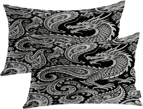 Miniatura 63 de Shrahala Funda de almohada decorativa de castillo oscuro de Halloween, casa con murciélagos de bruja, esqueleto, funda de almohada cuadrada mezclada
