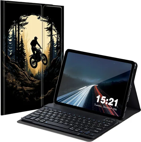 Miniatura 11 de Funda de teclado para Samsung Galaxy Tab S6 Lite 2022/2020, Galaxy Tab S6 Lite SM-P610/P613/P615/P619 con teclado Bluetooth inalámbrico desmontable