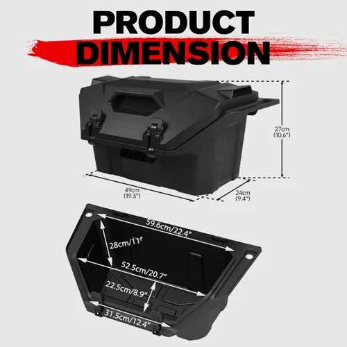 Miniatura 5 de A & UTV PRO Caja de Carga Trasera de 42 QT para 2020-2026 Polaris RZR PRO XP/RZR PRO XP 4/2022-2024 RZR Turbo R Accesorios, Contenedor