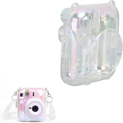 Miniatura 8 de Funda transparente para mini 12 instantáneos, cámara de película con capacidad para 10 películas en la parte posterior y correa ajustable