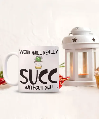 Miniatura 2 de ODDITEES Taza de café divertida con texto en inglés «Work Will Really Succ Without You», 11 onzas, color blanco