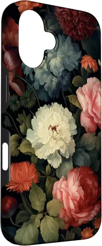 Miniatura 3 de Vintage Dark Flower Pattern Moody Floral Case for iPhone 16