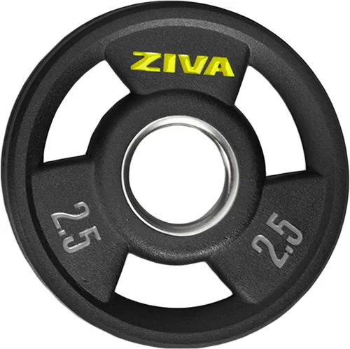 ZIVA RPU Grip Disc Olympic - Disco de peso de 2 pulgadas, revestimiento de uretano de goma resistente de alta calidad, inserto de acero inoxidable