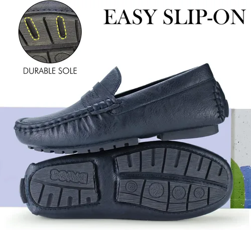 Miniatura 3 de Hawkwell Kids Casual Penny Loafer Slip On Dress Moccasin Driver Shoes(ToddlerLittle KidBig Kid)