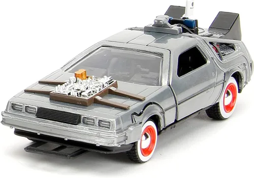 Miniatura 6 de Jada Back to The Future 1:32 Time Machine Paquete de 3 autos fundidos a presión, juguetes para niños y adultos
