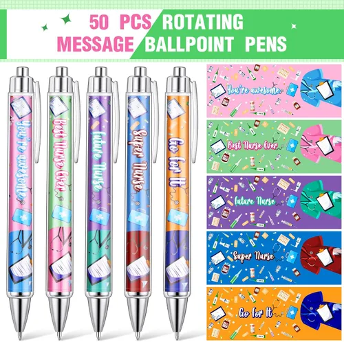 Miniatura 2 de Jetec 50 Piezas Bolígrafos de Enfermera Bolígrafos Esféricos a Granel Regalo de Navidad CNA Apreciación Tinta Bolígrafos Divertidos Juego Médico