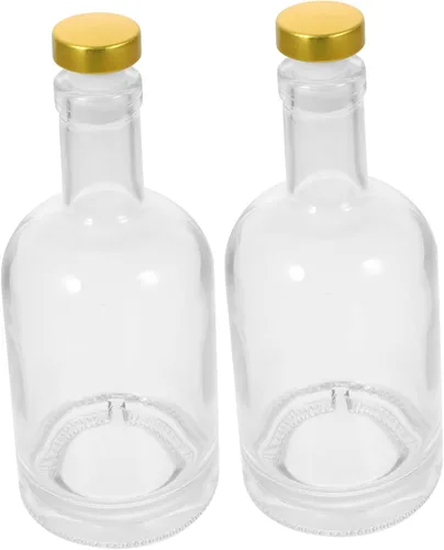 Miniatura 3 de SHOWERORO 2 decantadores de vidrio transparente grueso para botella de licor, resistente, base elegante diseño para bar en el hogar y uso, fácil