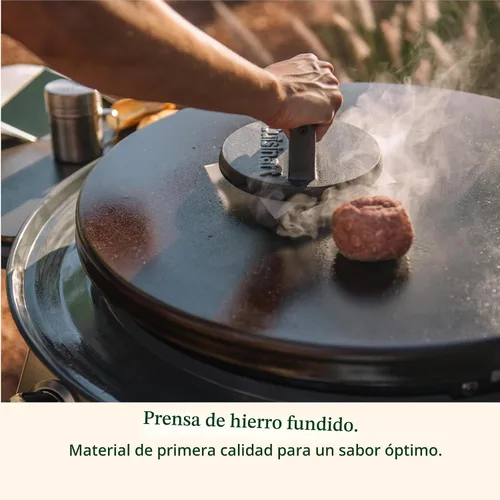 Miniatura 3 de Cuisinart Kit para Hamburguesas Smash, Prensa de Hierro Fundido, Espátula, Agitador para Condimentos y Papeles para Hamburguesas para Cocciones