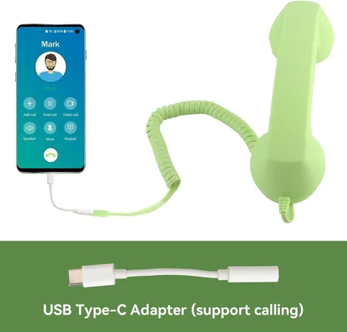 Miniatura 4 de Auricular retro para teléfono, teléfono celular con conector de 0.138 in, receptor de teléfono móvil, auriculares antiguos, receptor de mano
