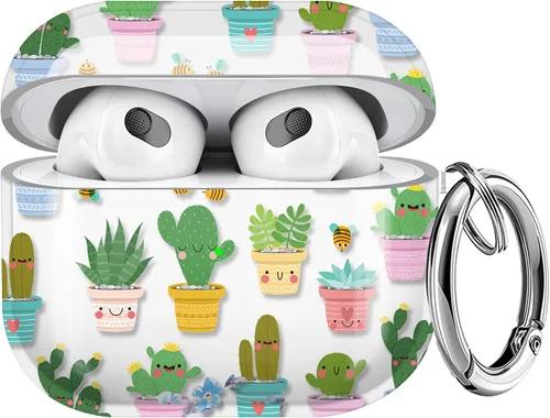 Miniatura 52 de Maxjoy Funda compatible con AirPods Pro, funda con diseño de vaca clara para mujeres y niñas, bonita funda protectora suave con llavero compatible