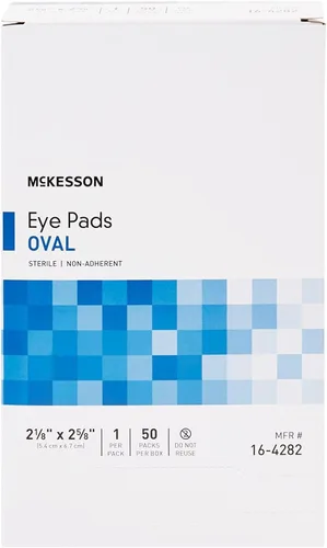 Miniatura 9 de McKesson Almohadillas para los ojos, estériles, ovaladas, no adherentes, 2 1/8 pulgadas x 2 5/8 pulgadas, 50 unidades, 1 paquete