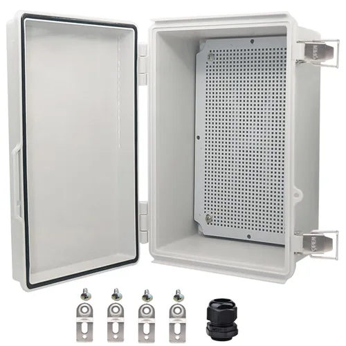 Miniatura 7 de Caja eléctrica impermeable, caja de conexiones IP67, pestillo de acero inoxidable, cubierta transparente con bisagras, carcasa para proyectos