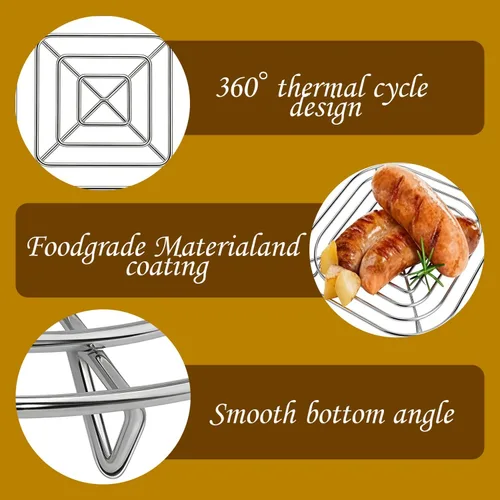 Miniatura 5 de Rejilla para verduras Ninja Crispi FN101 y Ninja Crispi Pro AS101 (4 cuartos de galón), acero inoxidable de grado alimenticio 304, sin