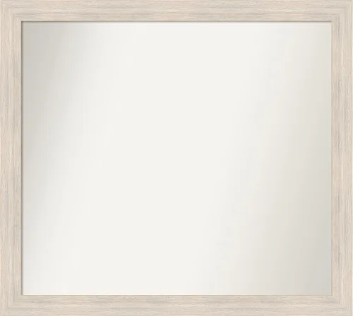 Miniatura 200 de Amanti Art Espejo de baño blanco para sobre el fregadero, 30 x 35 pulgadas, espejo de tocador rectangular estrecho de Eva de oro blanco, marco
