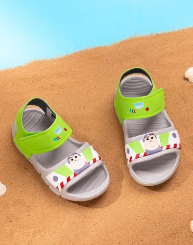 Miniatura 3 de Disney Toy Story Buzz Lightyear - Sandalias para niños, deslizadores de superhéroes con correa de apoyo para niños pequeños, calzado sin cordones